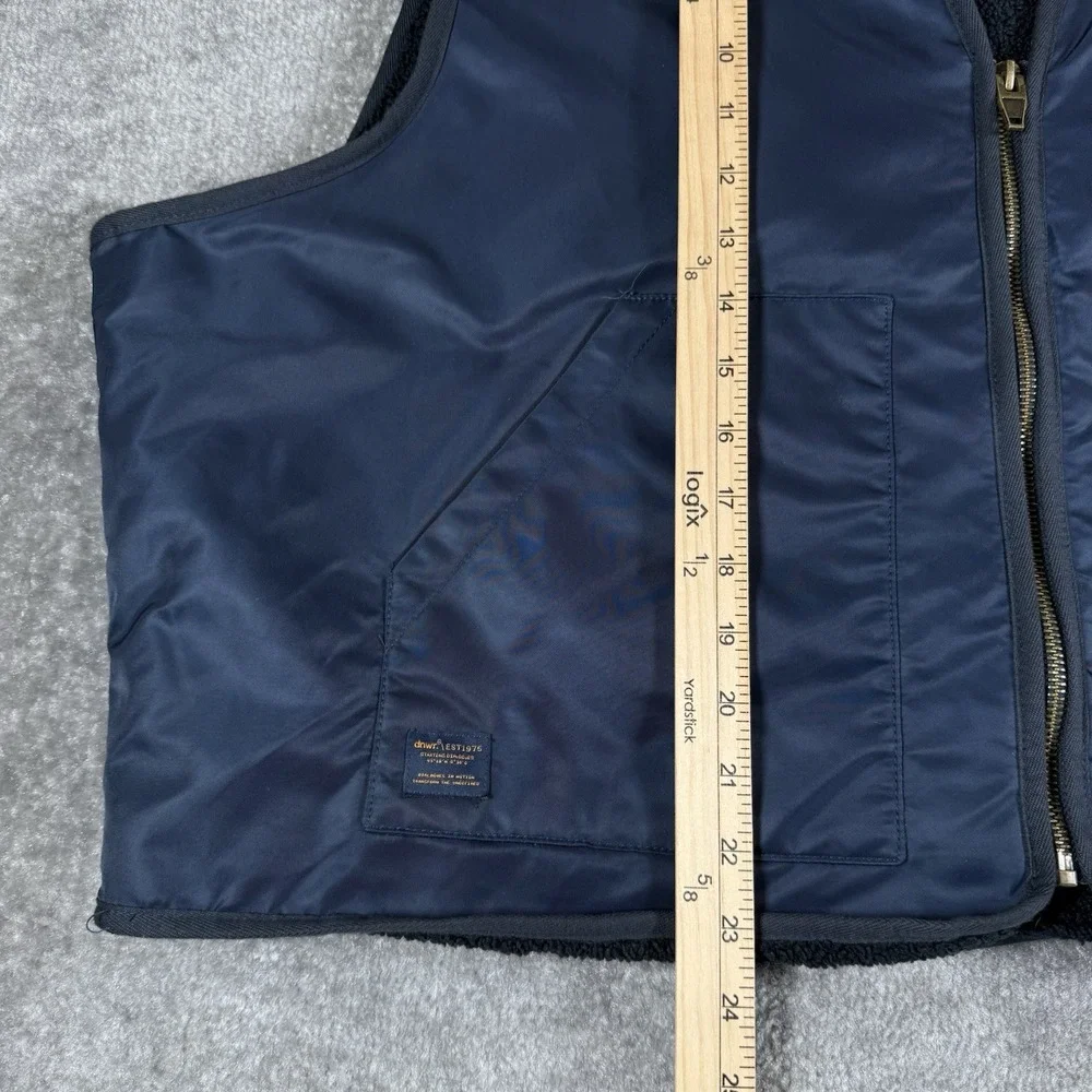 Zara DNWR Vest Men's XXL Navy Blue Full Zip Nylon Lined Utility Military